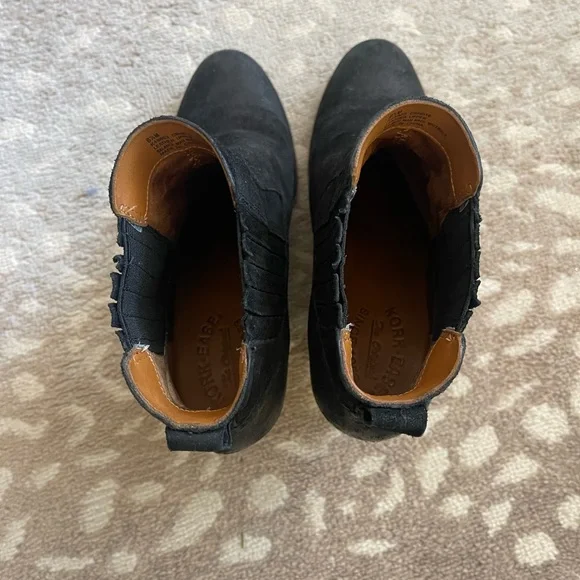 Kork Ease 8.5 Sherrill Cinca Bootie Distressed Black Suede Heeled Boot Casual - Picture 4 of 7